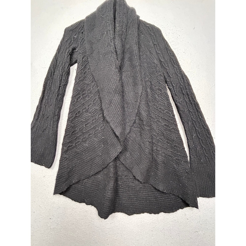 Ralph Lauren Cardigan Wool Cashmere Cable Knit Black Small Womens